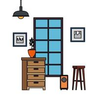 house place with drawer scene vector