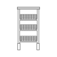 office documents shelf baskets icons vector