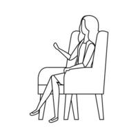 elegant businesswoman worker in the sofa vector