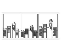 window with cityscape view scene vector