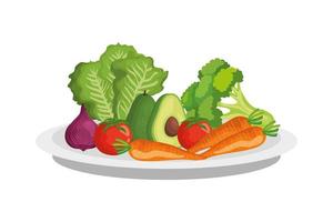 fresh and healthy vegetable isolated icon vector