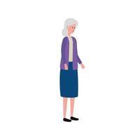 icono de personaje de avatar de abuela linda vector