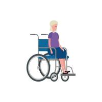 cute grandmother in wheelchair character vector