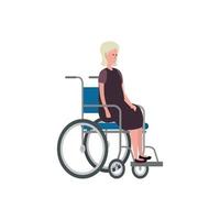 cute grandmother in wheelchair character vector