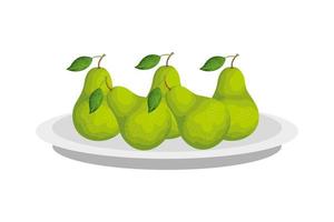 Isolated pears fruit vector design