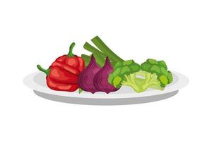 fresh and healthy vegetable isolated icon vector