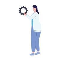 woman with gear vector