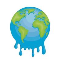 earth melting icon vector