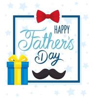 fathers day square frame vector