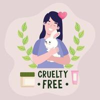 Cruelty free woman vector