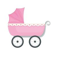 pink baby cart vector
