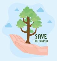 Save the world card vector