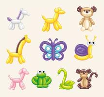 colección de iconos de globos de animales vector