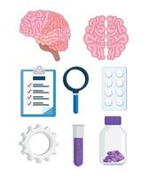 conjunto de iconos de neurología vector