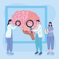 doctors with brain vector