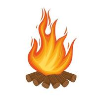 camp fire flame vector
