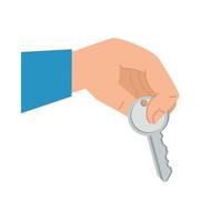 Hand holding key vector