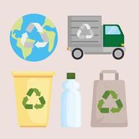 Recycle icon set vector