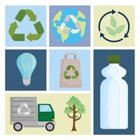Recycle icon group vector