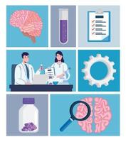 neurology icon collection vector