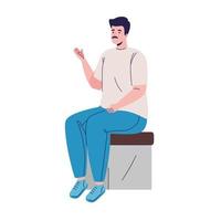 man seated character vector