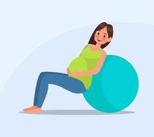 pregnant woman character vector design no6