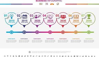 concepto de éxito empresarial de infografías de línea de tiempo con gráfico. Numero 3 vector