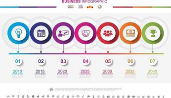 concepto de éxito empresarial de infografías de línea de tiempo con gráfico. no11 vector