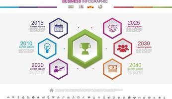 concepto de éxito empresarial de infografías de línea de tiempo con gráfico. no10 vector