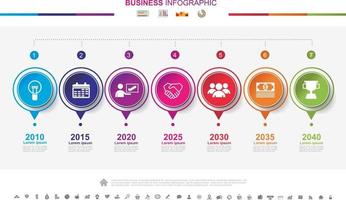 concepto de éxito empresarial de infografías de línea de tiempo con gráfico. no2 vector