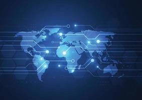 Global network connection. World map point and line composition concept of global business. Vector Illustration