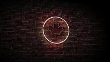 video al neon del giorno del canada