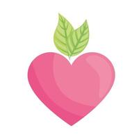 heart with leaves vector