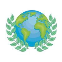 earth with wreath vector