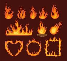 eleven fire flames vector