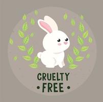 conejo libre de crueldad vector