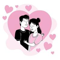 couple lovely characters vector