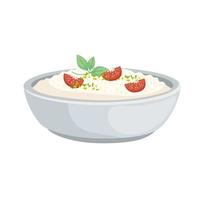 rice with tomatoes vector