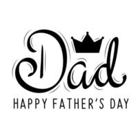 dad lettering crown vector