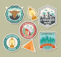 seven camping patches vector