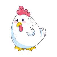 cute hen animal vector