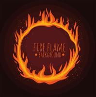 flame lettering in circle vector