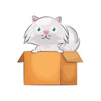 gato en caja vector