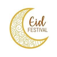 eid festival crescent moon vector