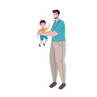 father lifting son vector