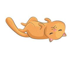 cute sleeping cat vector