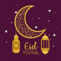 eid festival postcard vector
