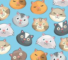 heads cats pattern vector