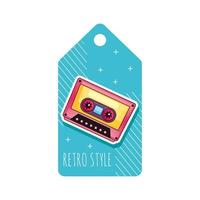 retro cassette tag vector