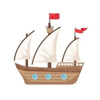 wooden sailboat ship vector